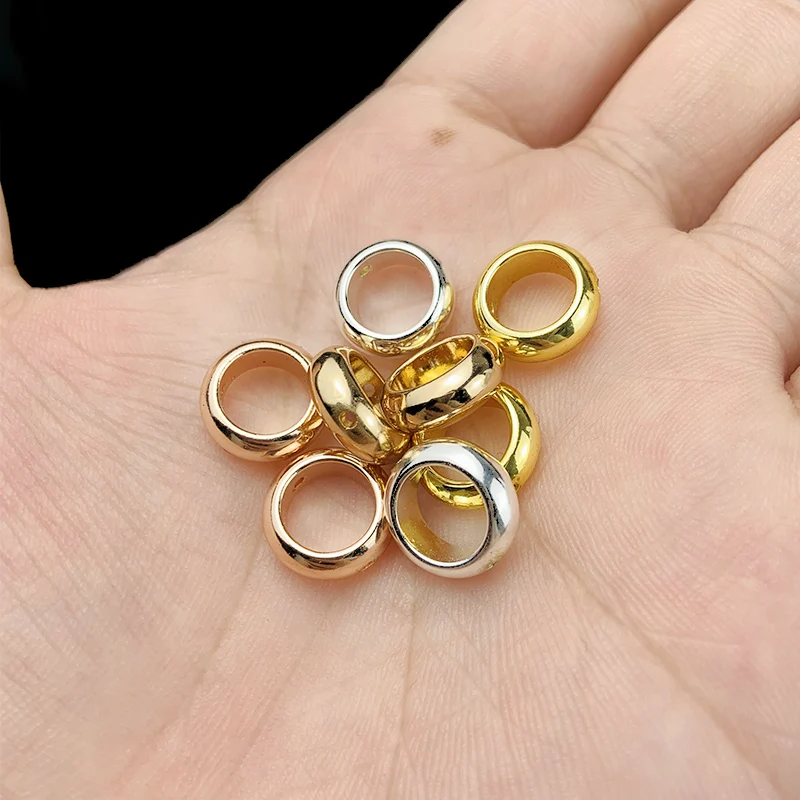 

Round Circle Natural Hematite Stone Gold Silvers Smooth Spacers Loose Beads For Jewelry bracelets Making accessories Wholesale