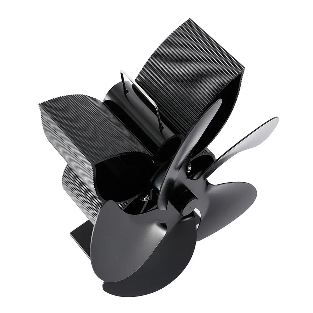 

Black Fireplace 5 Blades Heat Powered Stove Fan Log Wood Burnert Home Fireplace Fan Efficient Stove Fan Fireplace Fan