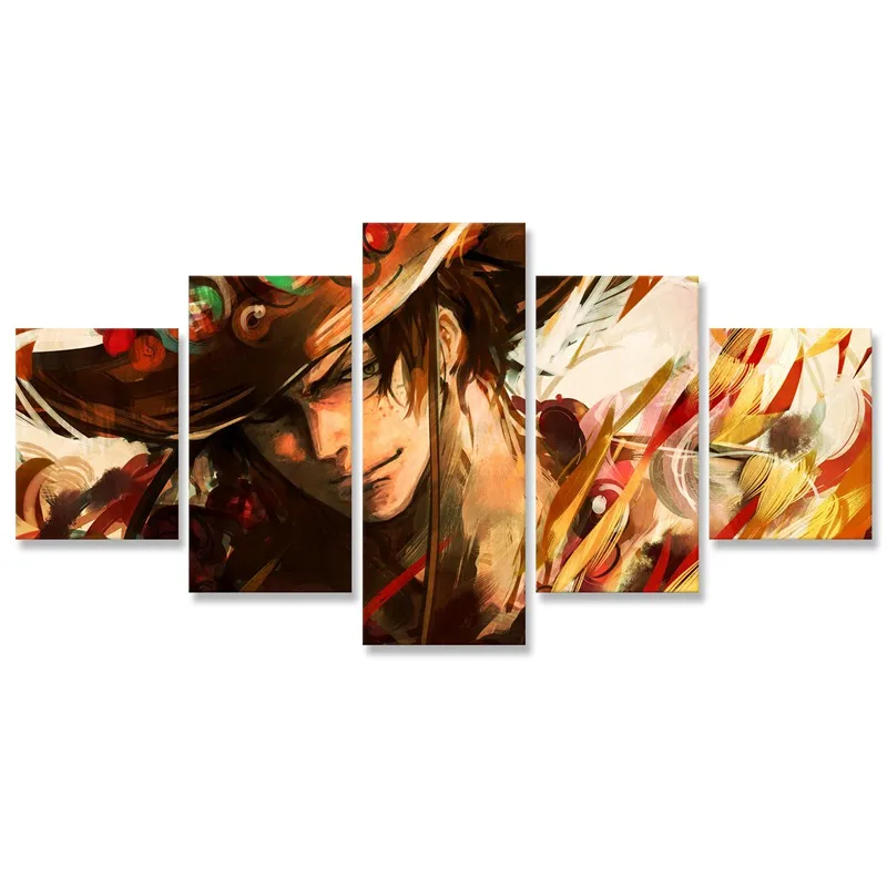 

Art 5 Pieces Canvas Modular One Piece HD Print Animation Role Posters Framework For Living Room Home Decor