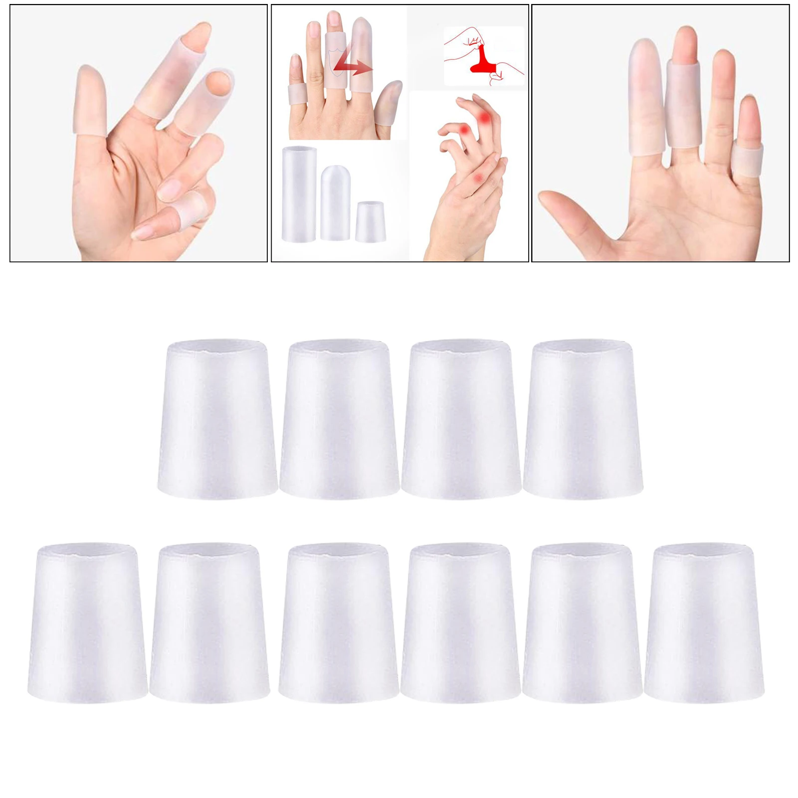 

10x Soft Reusable Sleeves Fingers Toe Cushion Toe Separators for Calluses