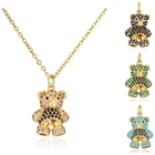 Женское ожерелье с подвеской в виде медведя, роскошное очаровательное колье золотого цвета с цирконом, массивное ожерелье, Вечерний Подарок, новинка 2021