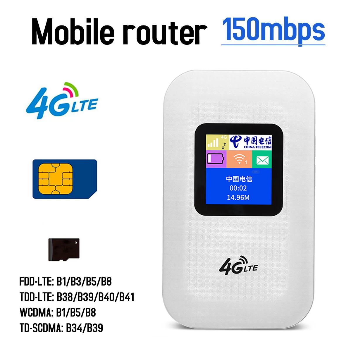 TIANJIE разблокированный мини/беспроводной/Портативный 3G/4G Карманный Wifi роутер мобильный WiFi точка доступа LTE 150 Мбит/с WiFi роутер со слотом для sim-карты
