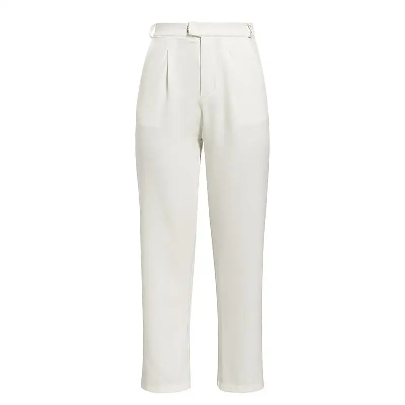 Куркума высокая Талия шаровары белые брюки женские 2019 осень зима Твердые молнии