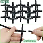 SPRYCLE 14 ''крест разъем для 47 мм микро-трубки шланг 4-полосная колючей адаптер капельного полива и орошения совместных сад поливающиеся цветочные горшки