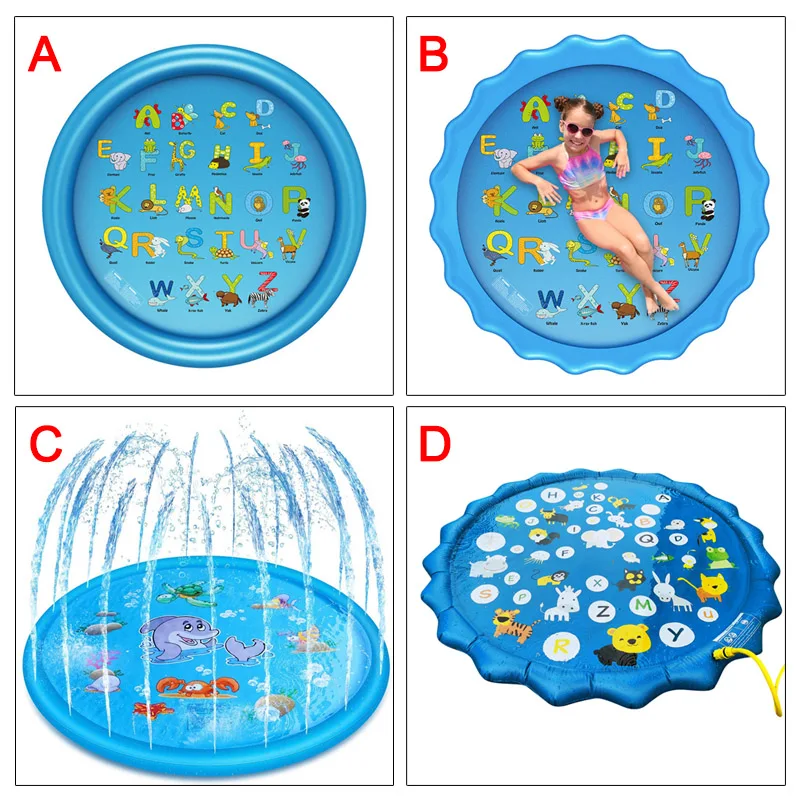 

New Water Games Mat Inflatable Lawn Spray Water Cushion Beach Pad Sprinkler For Outdoor Drop Shipping