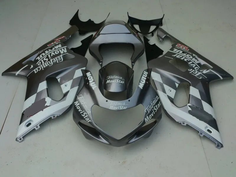 Набор обтекателей мотоцикла для GSXR600 750 01 02 03 GSXR 600 GSXR750 2001 2002 2003 ABS Серый Белый