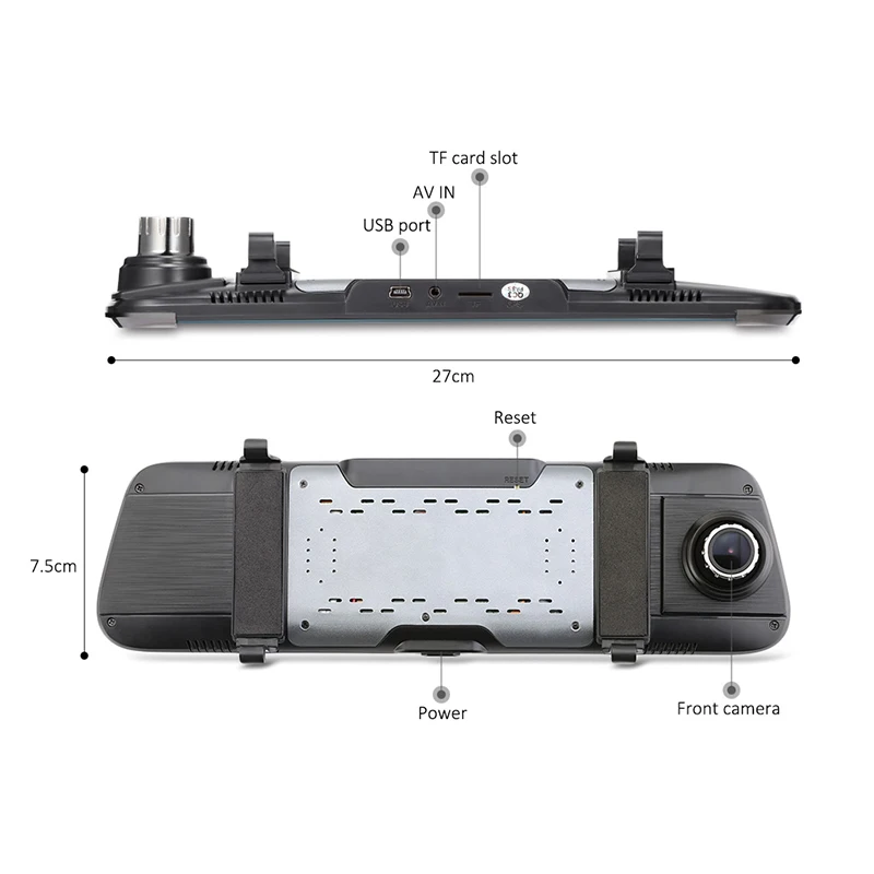 Quidux FHD 1080P Автомобильный видеорегистратор 9,35 Дюймов ips Экран 1:1 сплит-дисплей потока зеркало заднего вида Даш камера двойной объектив рекордер