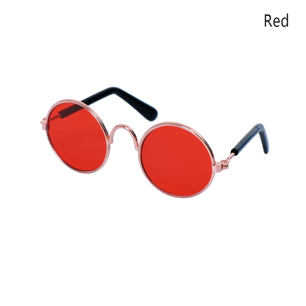 red 1 шт. модные милые собака и кошка очки солнцезащитные очки ПЭТ защита глаз одеваются котенок уход фотографии реквизит аксессуары для домашних животных - Цвет: red