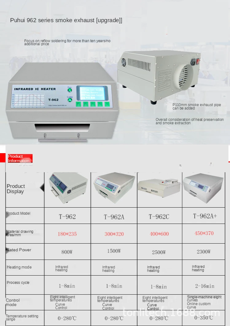 Настольная духовка с инфракрасным нагревателем IC 110 В/220 В 800 Вт паяльная машина