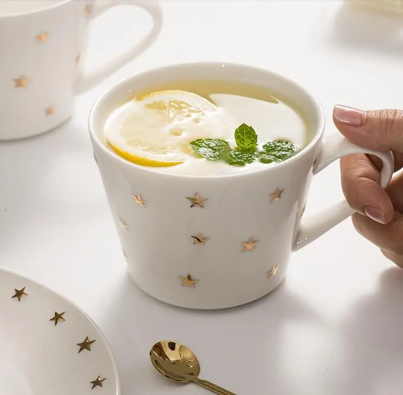 Золотая Звезда керамическая кружка для завтрака овсяная чашка креативная