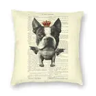 Чехол для диванной подушки с крыльями и красной короной, с изображением собаки-ангела