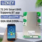 Умный Sup-порт Bluetooth 7s BMS с балансом 60 А, 80 А, 100 А, общий порт 24 В, LiPo, 22 в, литиевая батарея LiFePo4, защитная плата PCM