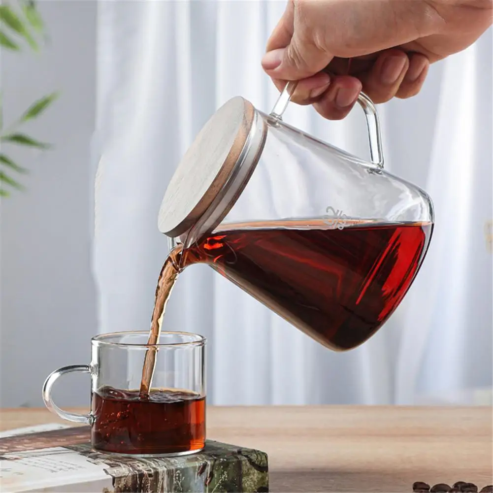

300/500ML Heat Resistant Clear Glass Teapot Jug With Lid Coffee Tea Flower Teapot Milk Juice Container For Kitchen Glass Teapot