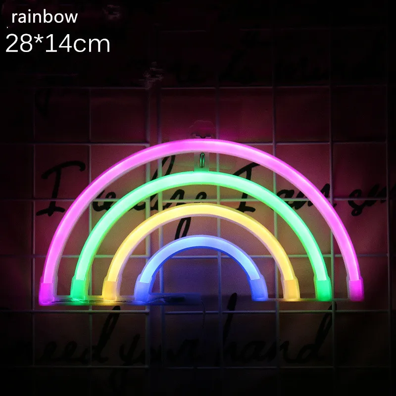 Креативный светодиодный неоновый светильник с разноцветными радужными звездами