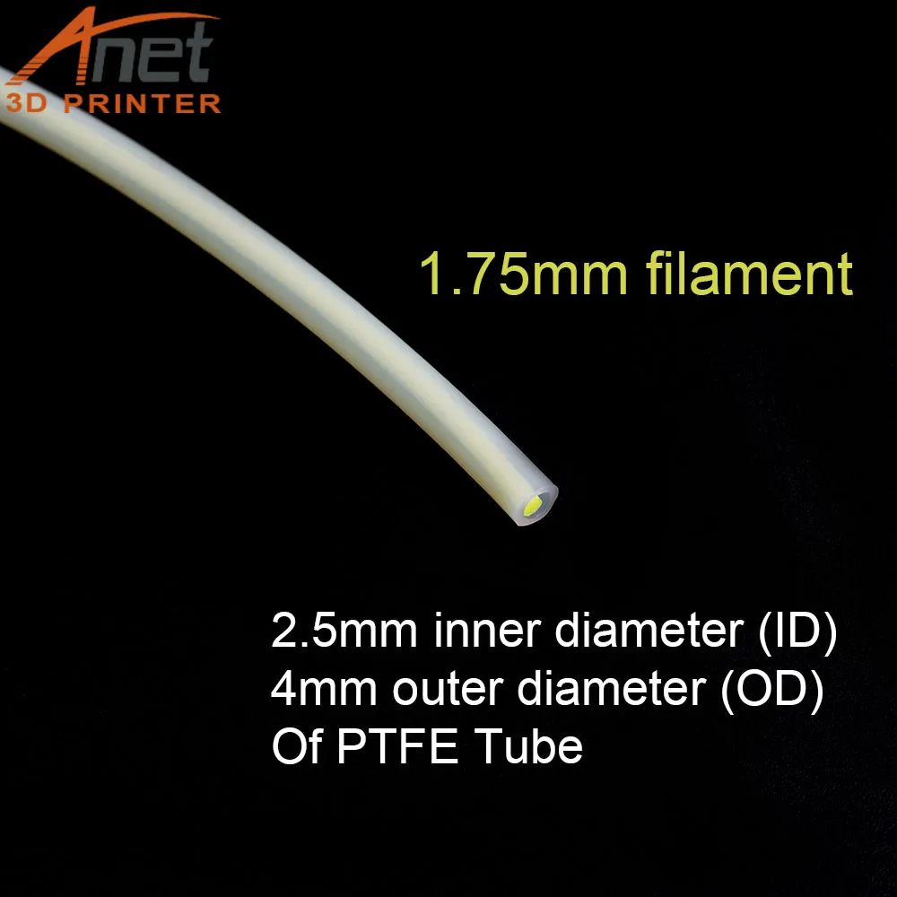 Anet ET4 PTFE Bowden трубка ID2.5mm OD4mm 1 75mm направляющая для 3D принтера экструдер с сильной