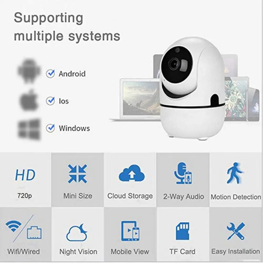 Беспроводная ip-камера HD Wi-Fi IP камера видеонаблюдения мини Сетевая с функцией
