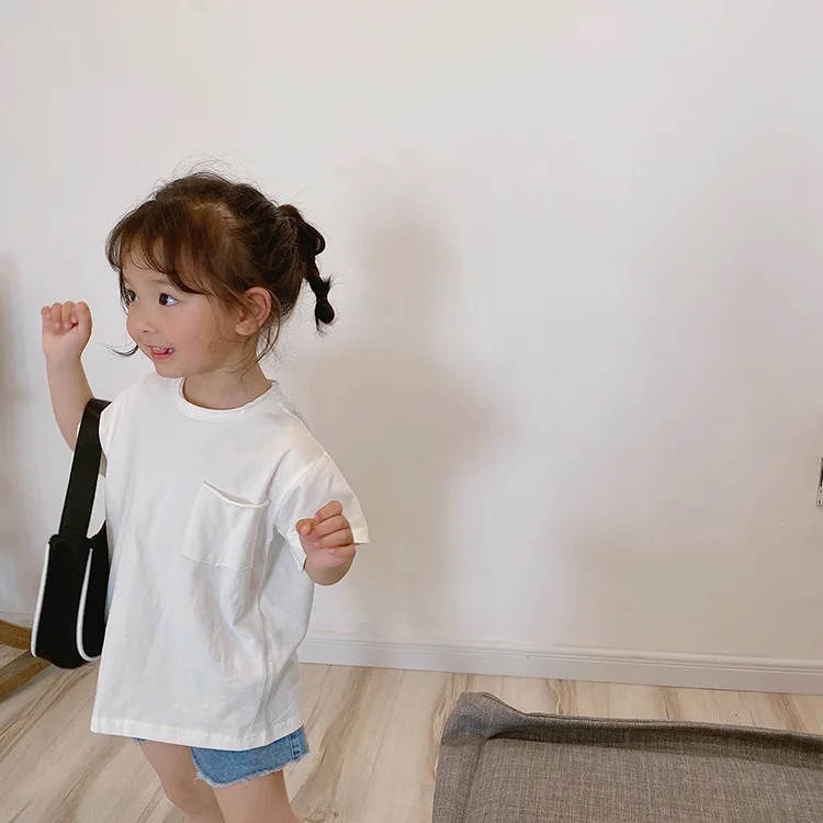 Новинка 2020 летняя футболка для маленьких девочек и мальчиков Детские Топы с