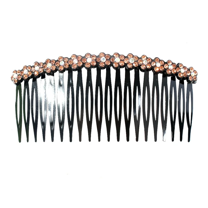 champagne hair comb Модный гребень для волос со стразами прически цветок хрустальные шпильки для волос Тиара Новое поступление свадебные волосы головные уборы аксессуары для женщин - Окраска металла: champagne hair comb