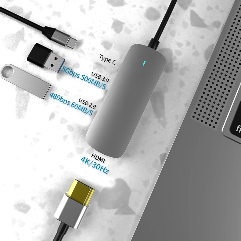 

Type C Hub USB 3.0 2.0 Multi USB C Docking Station Laptop Switch HDMI-compatible For MacBook Pro Air For Notebook Laptop Phone