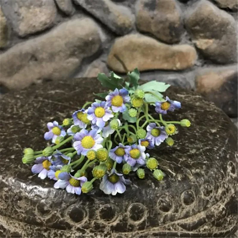 

7Pcs Fake Short Stem Chamomile (6 stems/piece) 20.47" Simulation mini Daisy Flower for Wedding Home Decorative Artificial Flower