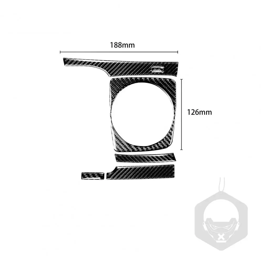 

6Pcs/Set Manual Gear Panel Cover Waterproof Dust-proof Black Carbon Fiber Gear Shifter Panel Sticker for Honda Civic 8th Generat