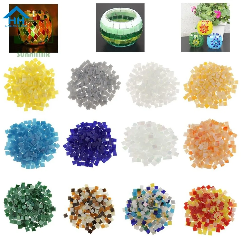 110 г/пакет квадратный Стекло мозаика Плитки штук набор сделай сам для искусства и