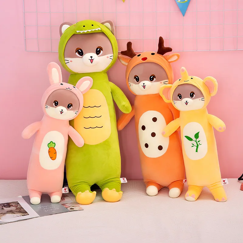 

Симпатичная мягкая длинная подушка в виде кошки, плюшевые игрушки, мягкая кукла, подушка для сна в офисе, Подушка для сна в кровати, домашний ...