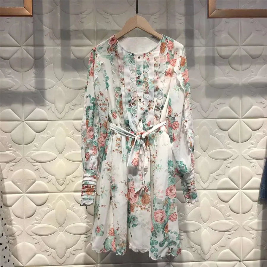 Женский комбинезон с длинным рукавом и цветочным принтом сексуальный шифоновый