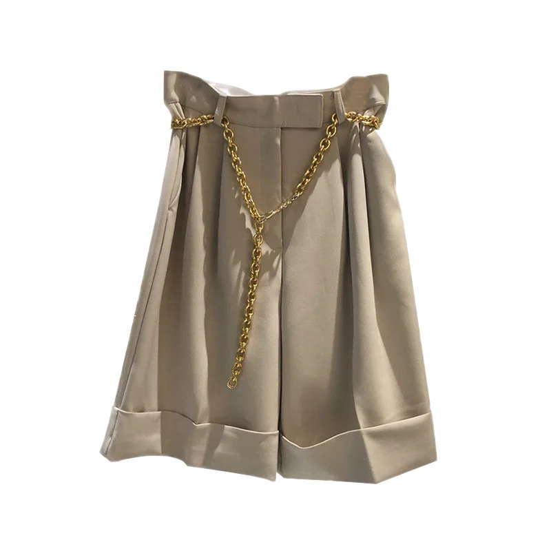 

Yocalor Casual Shorts Women Korean Fashion High Waist Wide Leg Bottoms Femme 2020 Summer Loose Solid Half Shorts