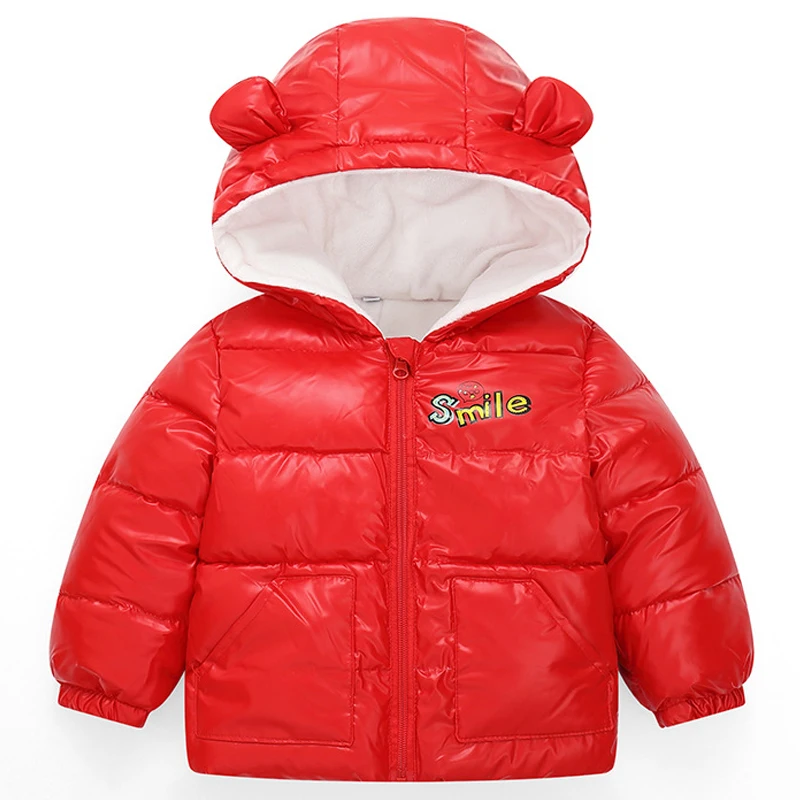 Осенняя куртка для детей верхняя одежда с капюшоном теплая куртка-пуховик ярким