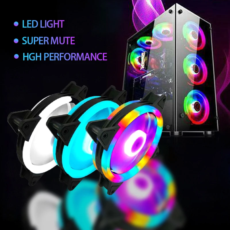 

2021 120mm Cooler Fan With LED Strip PC Radiator Fan Cooling Fan For Computer Silent Gaming Case With IR Remote Controller Fan