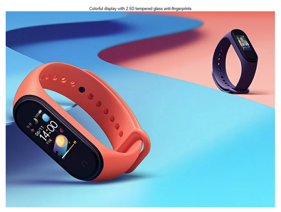Xiaomi Mi-браслет 4 новейший Xiaomi Mi-браслет 4 браслет 3 цвета сердечный ритм фитнес 135 мАч цветной экран Bluetooth 5,0