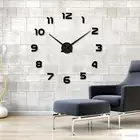 Большие Акриловые Настенные 3d-часы на наклейках, бесшумные цифровые часы сделай сам, самоклеящиеся часы в современном стиле, для украшения интерьера гостиной