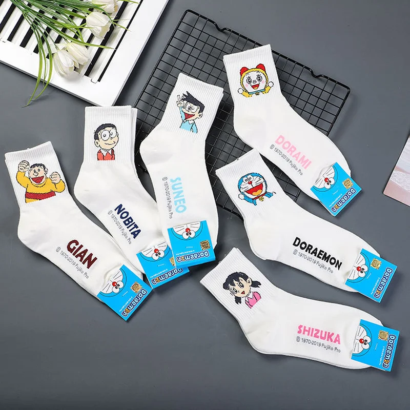 Dorami Doraemon носки с символикой аниме Nobita Nobi Minamoto Shizuka Konta Takeshi милые забавные женские весенние удобные белые хлопковые корейский носок