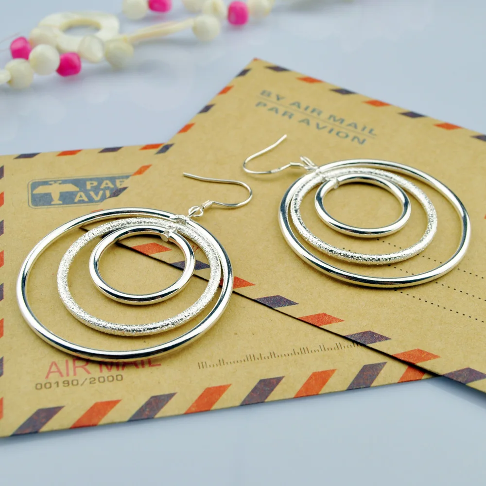 Новые модные серьги из стерлингового серебра 925 пробы для женщин большие круглые