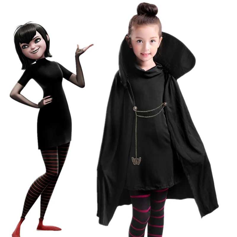 Костюм для косплея из мультфильма Отель Mavis черная накидка с париками девочек