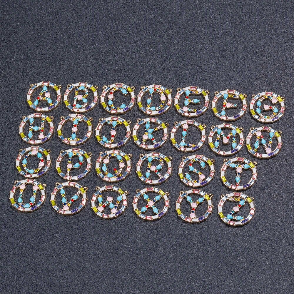 

26 Ювелирное Украшение-подвеска с буквой очарование Радуга CZ кубический цирконий A-Z инициалы буквы Подвесные Ожерелья модные медные женские очаровательные ювелирные изделия