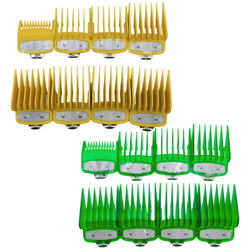 

8PCS Barber Shop Styling Guide Comb Set Oil Head Hair Trimmer Attachment Hairdresser Clipper Limits Comb