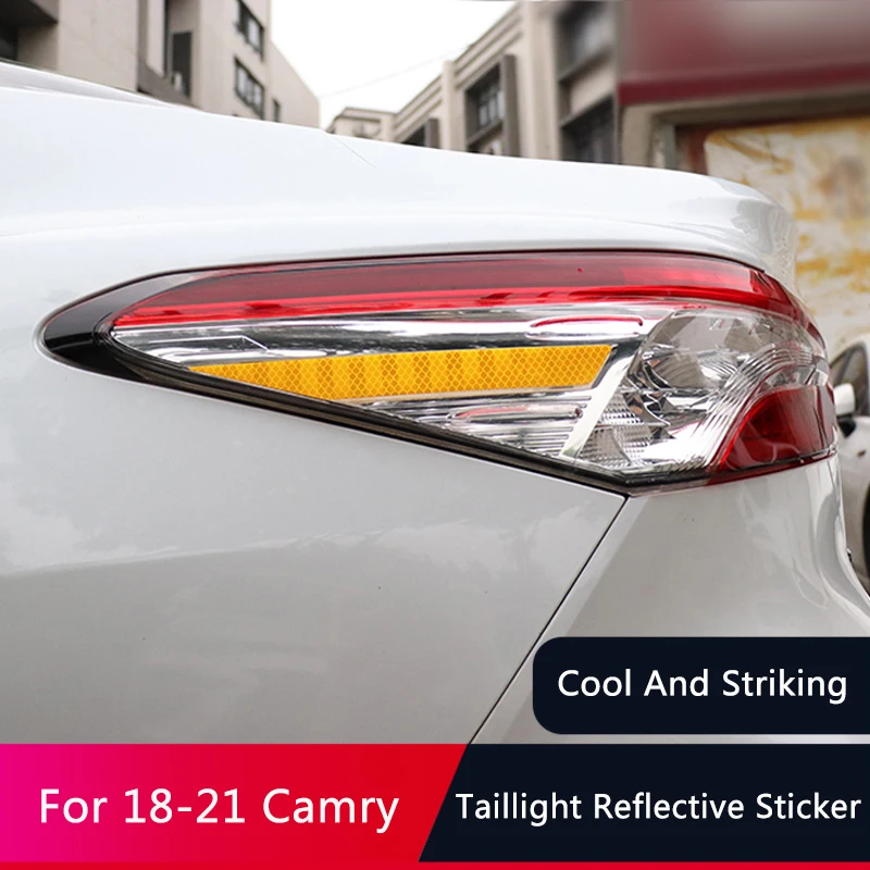 

TAJIAN Car Taillight Warning Reflective Sticker Rear Lamp Personality Decoration Auto Accessories On Sale For Toyota Camry 18-21