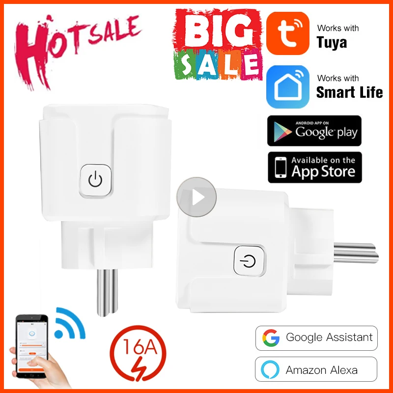 

Умная розетка с таймером Tuya ZigBee, 16 А, 110-250 В