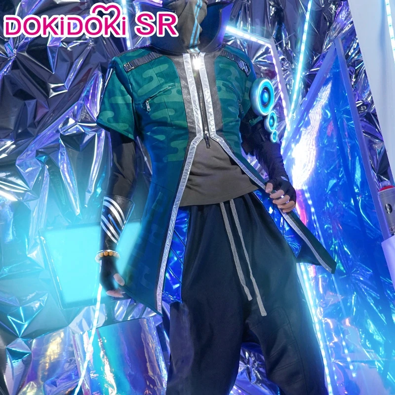 В наличии игровой костюм Dokidoki-SR LOL настоящий урон Yasuo для косплея Мужская Лига