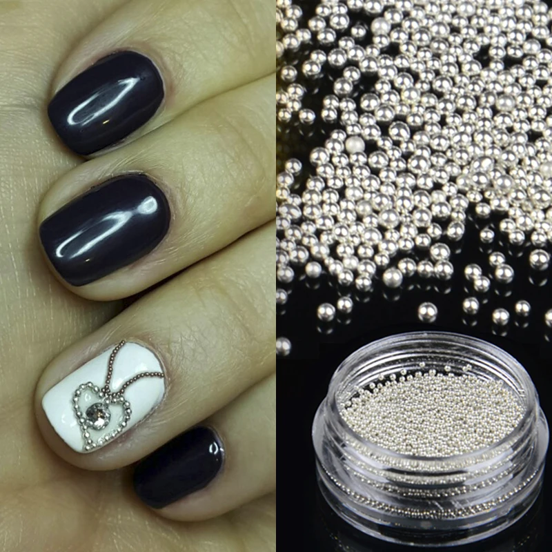1 бутылка цвета: золотистый серебристый 3D шарики Жемчужины для украшения ногтей