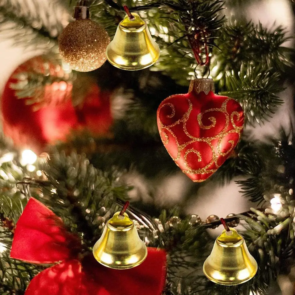 

Колокольчики декоративные металлические, 2 см, золотистые/серебристые, 10 шт.