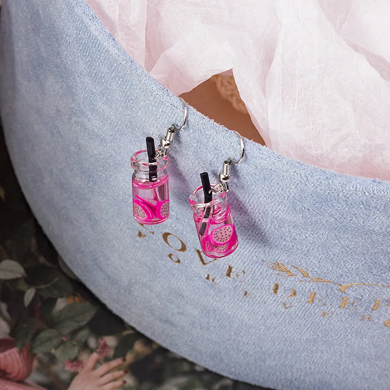 Женские серьги-подвески в виде фруктов молока чая напитков | Украшения и