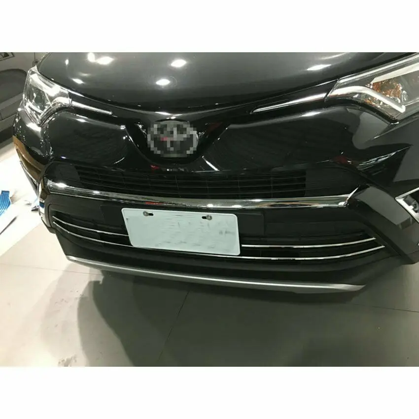 

For Toyota RAV4 2016 2017 2018 Chrome Front Grille Bumper Upper Trims