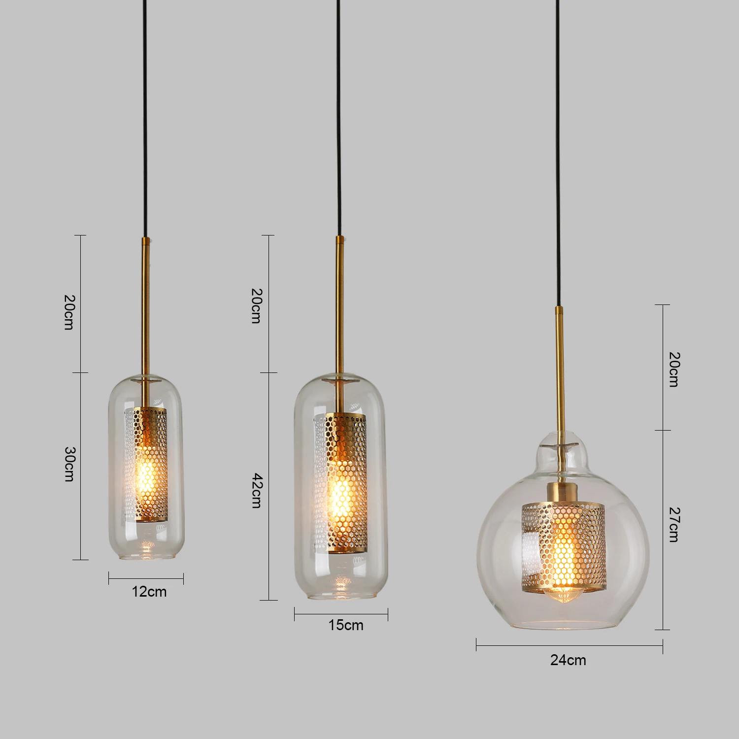 Lámpara colgante de vidrio retro moderna, Lámpara colgante de restaurante, cordón colgante, lámparas para escaleras de diseño creativo