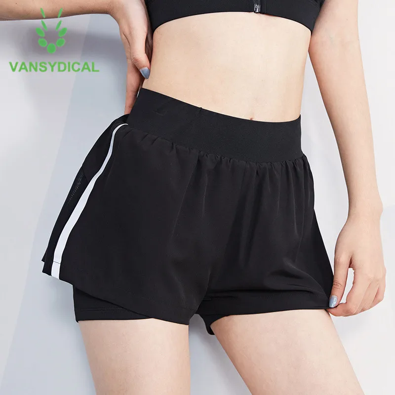

Vansydical Womens 2 in 1 Yoga Tights Gym Sports Shorts Breathable Leggings Running Shorts Fitness Workout Jogging Tights Lining