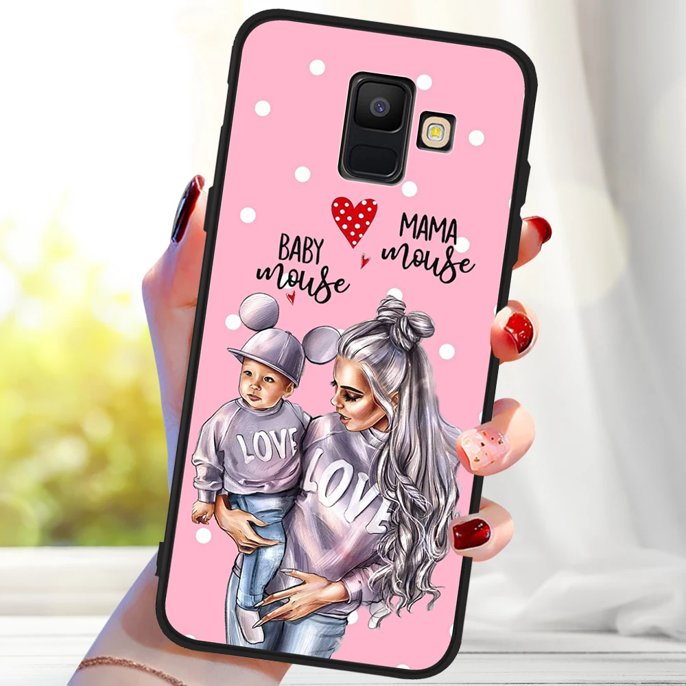 Супер Мышь для мамы с дочкой детские мягкие для samsung Galaxy A9 A8 A7 A6 A5 A3 J3 J4 J5 J6 J8 плюс M30 A40S A10 A20E чехол Крышка