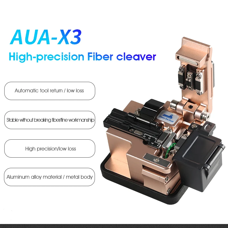 

AUA-X3 FTTH Cable Fiber Optic Cutting Knife High Precision Fiber Cleaver，Tools CutterThree-in-one clamp slot 24 Surface Blade