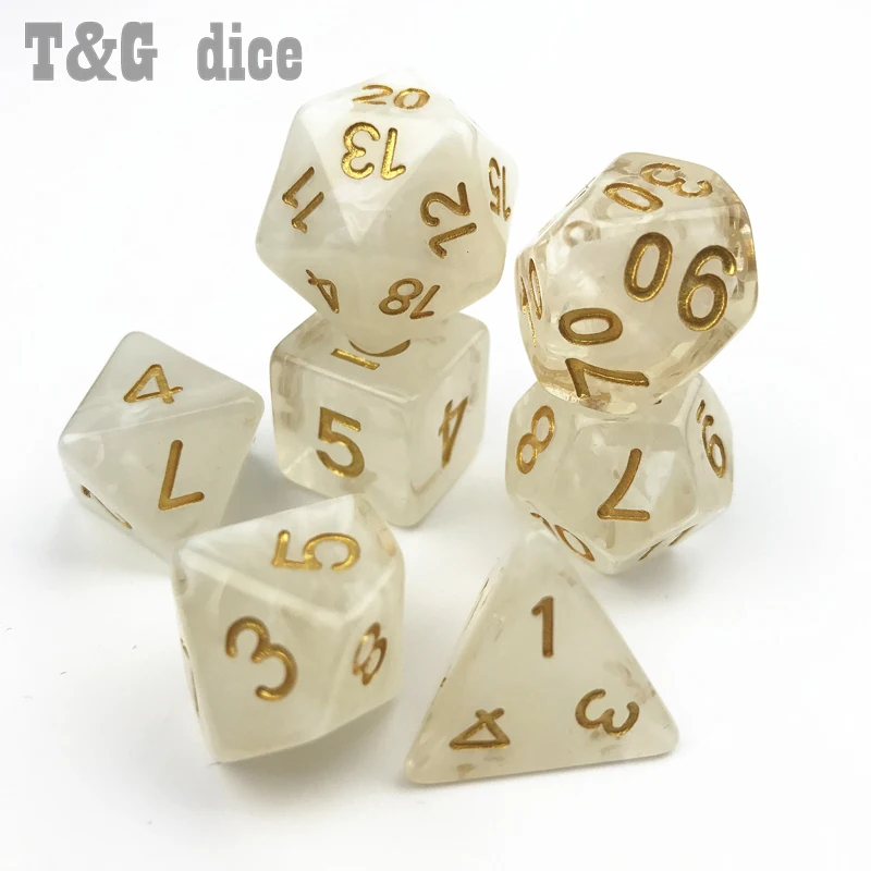 42 шт./пакет многогранные Туманность кости для игра DnD плюс сумка d4 d6 d8 d10 d12 d20